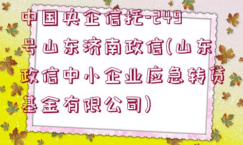 中國央企信托-249號山東濟南政信(山東政信中小企業(yè)應(yīng)急轉(zhuǎn)貸基金有限公司)