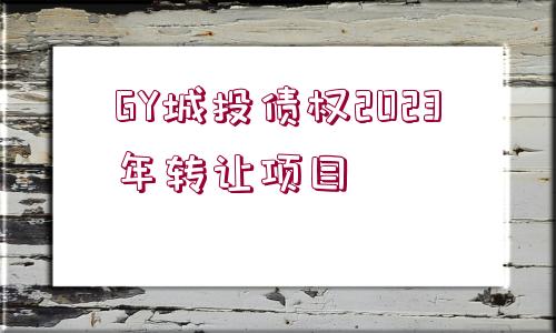 GY城投債權2023年轉讓項目