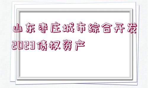 山東棗莊城市綜合開發(fā)2023債權資產(chǎn)