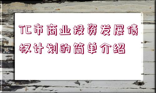 TC市商業(yè)投資發(fā)展債權(quán)計劃的簡單介紹