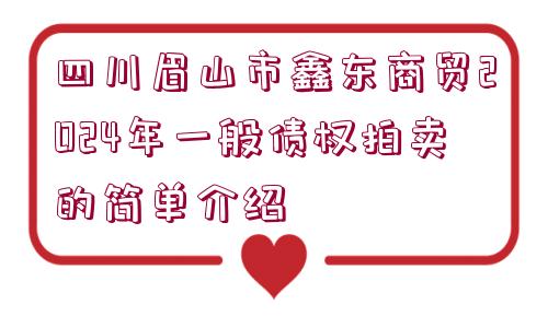 四川眉山市鑫東商貿(mào)2024年一般債權(quán)拍賣的簡(jiǎn)單介紹