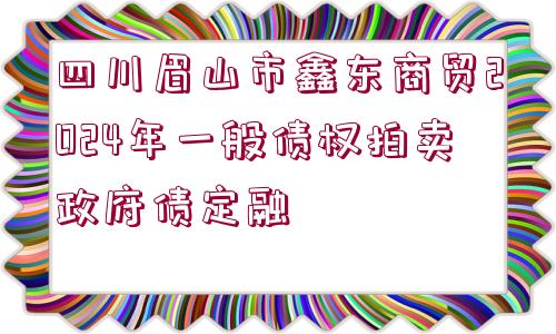 四川眉山市鑫東商貿(mào)2024年一般債權(quán)拍賣政府債定融