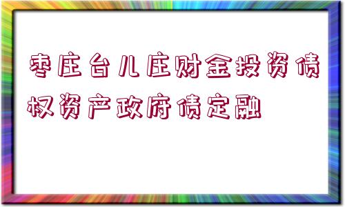 棗莊臺(tái)兒莊財(cái)金投資債權(quán)資產(chǎn)政府債定融