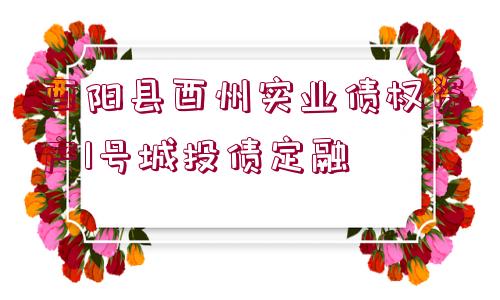 酉陽(yáng)縣酉州實(shí)業(yè)債權(quán)資產(chǎn)1號(hào)城投債定融