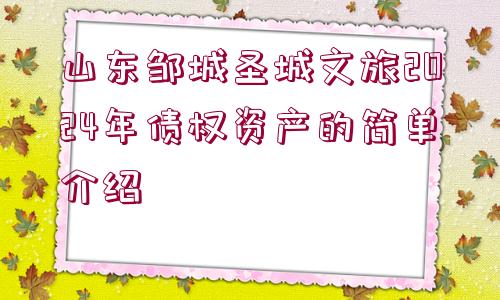 山東鄒城圣城文旅2024年債權(quán)資產(chǎn)的簡(jiǎn)單介紹