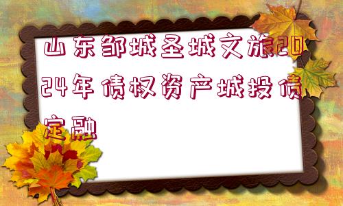 山東鄒城圣城文旅2024年債權資產(chǎn)城投債定融