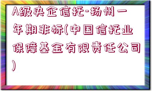 A級(jí)央企信托-揚(yáng)州一年期非標(biāo)(中國(guó)信托業(yè)保障基金有限責(zé)任公司)