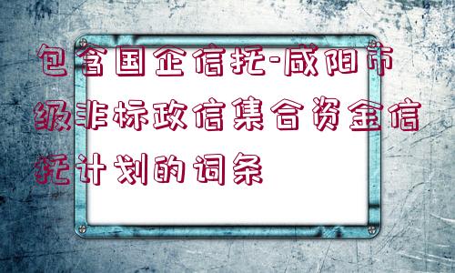 包含國企信托-咸陽市級非標(biāo)政信集合資金信托計劃的詞條