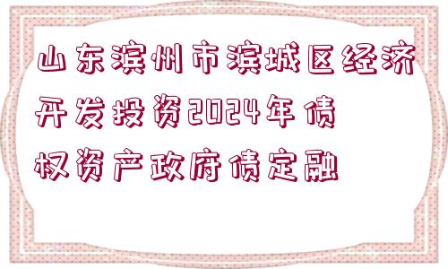 山東濱州市濱城區(qū)經(jīng)濟開發(fā)投資2024年債權資產(chǎn)政府債定融