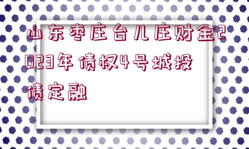 山東棗莊臺兒莊財金2023年債權4號城投債定融