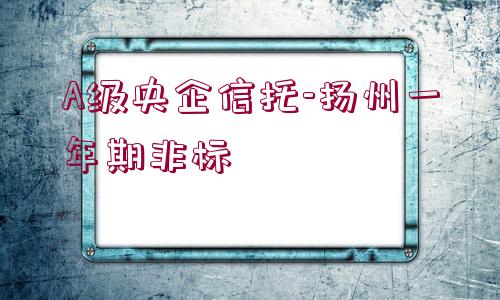 A級(jí)央企信托-揚(yáng)州一年期非標(biāo)