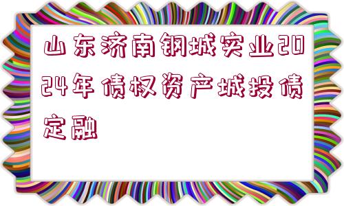 山東濟南鋼城實業(yè)2024年債權(quán)資產(chǎn)城投債定融