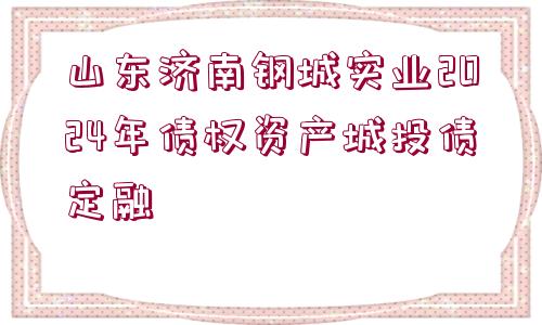 山東濟南鋼城實業(yè)2024年債權資產城投債定融