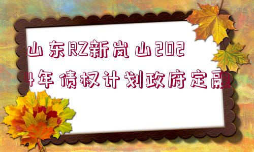 山東RZ新嵐山2024年債權(quán)計劃政府定融