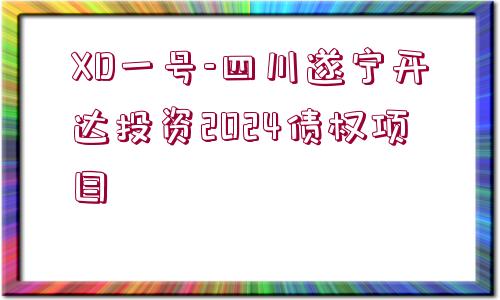 XD一號-四川遂寧開達投資2024債權(quán)項目