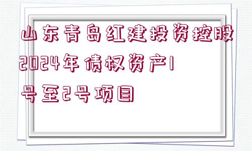 山東青島紅建投資控股2024年債權(quán)資產(chǎn)1號至2號項(xiàng)目