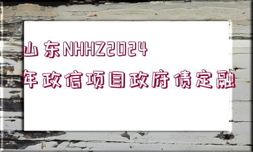 山東NHHZ2024年政信項目政府債定融