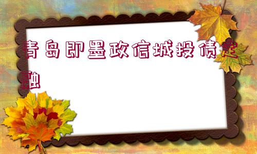 青島即墨政信城投債定融