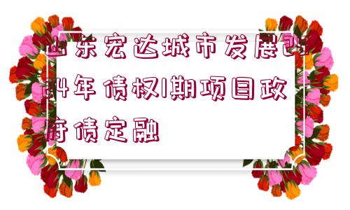 山東宏達城市發(fā)展2024年債權1期項目政府債定融