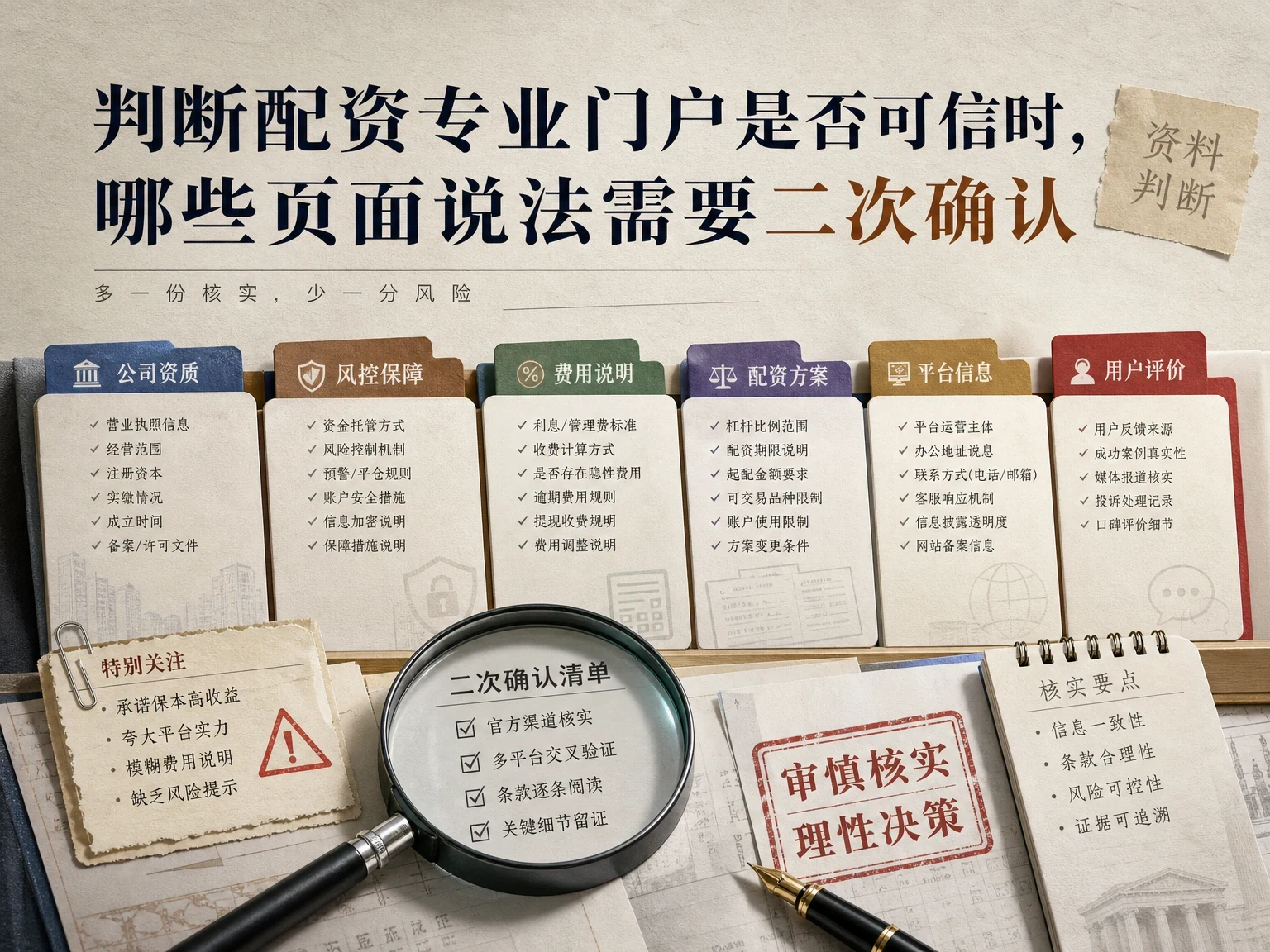 判断配资专业门户是否可信时，哪些页面说法需要二次确认 插图